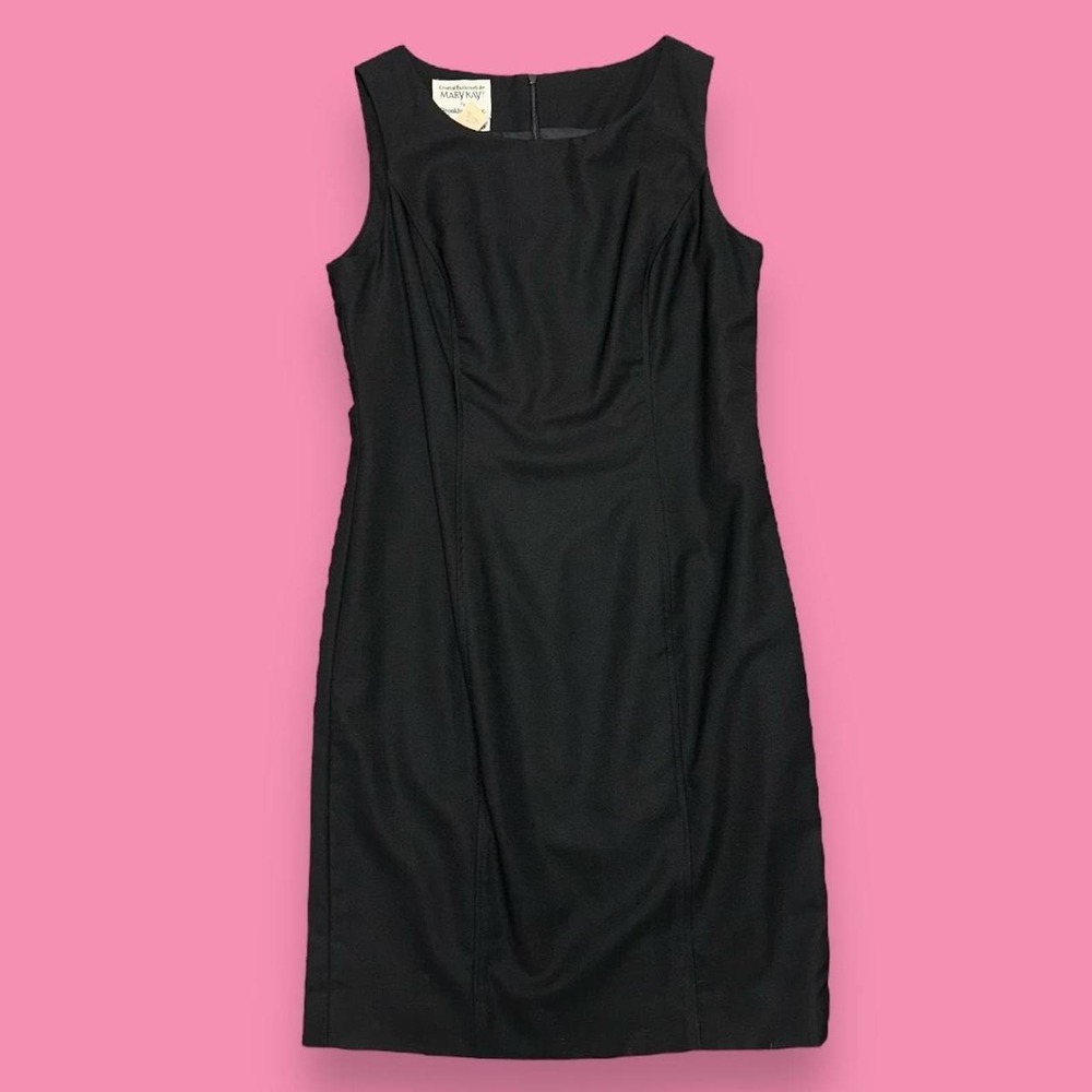 Mary Kay Brookhurst Vintage 80s 100% Wool Lined Sheath Gothic Midi Dress Size 12